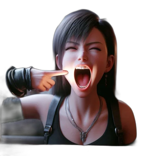 face, weapon, 3d render, concept art, photorealistic, cyberpunk, animated, woman transparent PNG cut-out