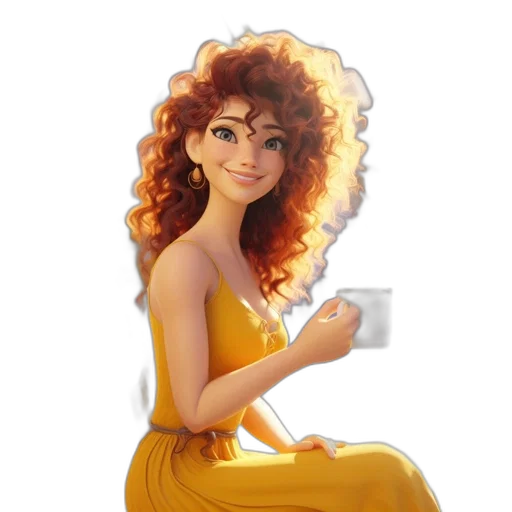 dress, face, hair, staff, cartoon, photorealistic, concept art, oil painting transparent PNG cut-out