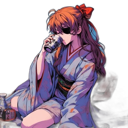 dress, jacket, staff, vaporwave, pixel art, anime, cyberpunk, neon lights transparent PNG cut-out