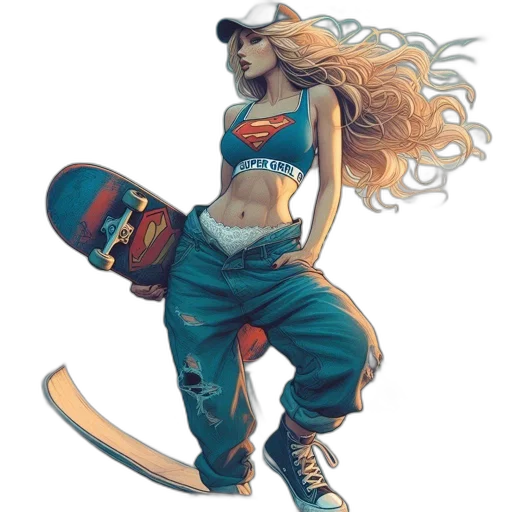 concept art, comic book art, cartoon, fantasy art, digitally, illustrated, female, character transparent PNG cut-out