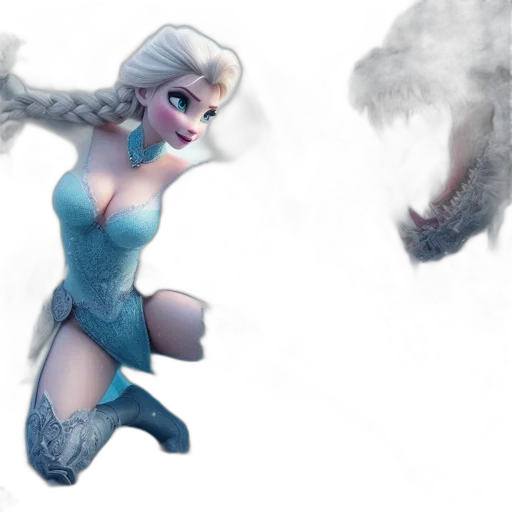 concept art, fantasy art, 3d render, comic book art, underwater, fire, snow, fog transparent PNG cut-out