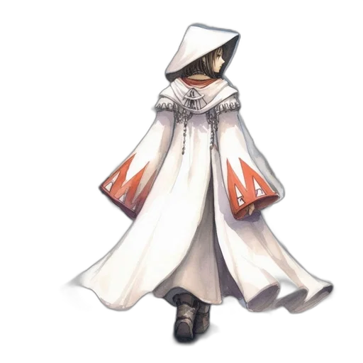 dress, staff, hat, mask, concept art, fantasy art, pixel art, watercolor transparent PNG cut-out