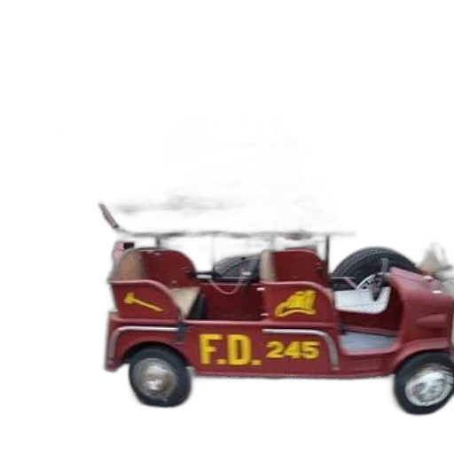 car, furniture, 3d render, concept art, photorealistic, children, ride, fire transparent PNG cut-out