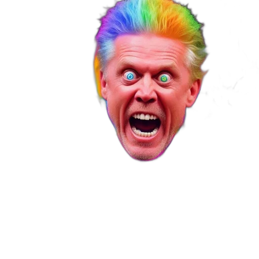 face, creature, mask, hair, pixel art, concept art, vaporwave, 3d render transparent PNG cut-out