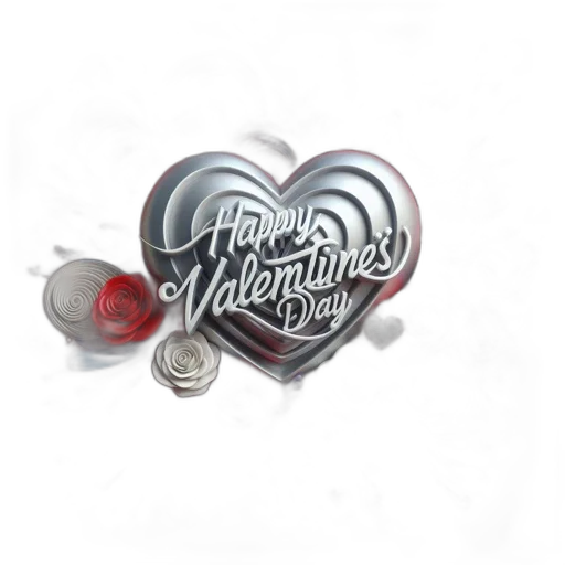 jewelry, 3d render, heart-shaped, object, happy, valentine, day, inscribed transparent PNG cut-out