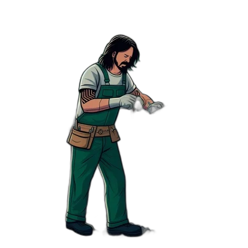 staff, weapon, jacket, sword, concept art, pixel art, comic book art, fantasy art transparent PNG cut-out