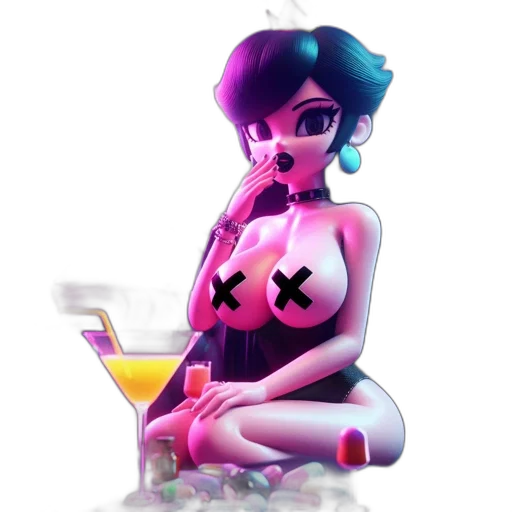 dress, pixel art, concept art, vaporwave, fantasy art, neon lights, neon, colorful transparent PNG cut-out