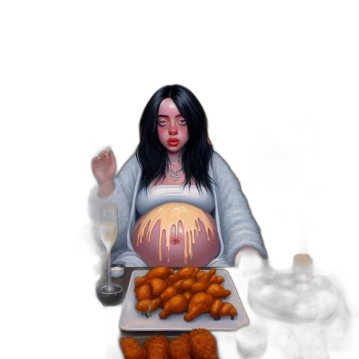 food, concept art, fantasy art, photorealistic, oil painting, fire, fog, night transparent PNG cut-out
