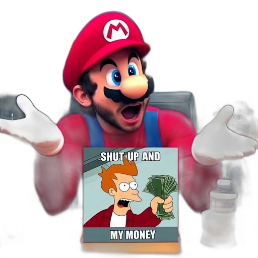 mask, hat, weapon, concept art, 3d render, mario, super, series transparent PNG cut-out
