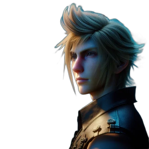 face, hair, jacket, concept art, 3d render, fantasy art, photorealistic, blue transparent PNG cut-out