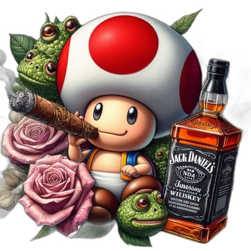 bottle, hat, crown, pixel art, concept art, fantasy art, photorealistic, toadette transparent PNG cut-out