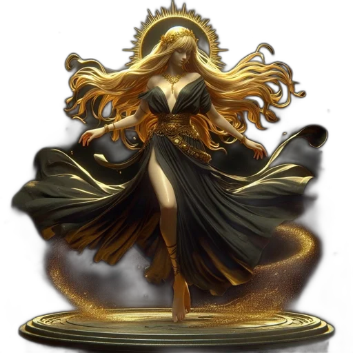 crown, jewelry, concept art, fantasy art, 3d render, golden, woman, hair transparent PNG cut-out