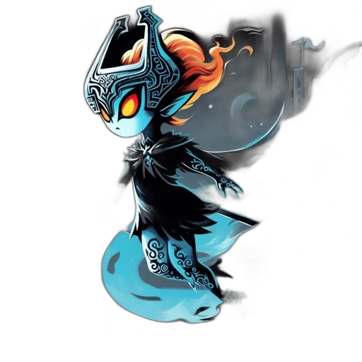 mask, staff, creature, dragon, concept art, fantasy art, pixel art, comic book art transparent PNG cut-out
