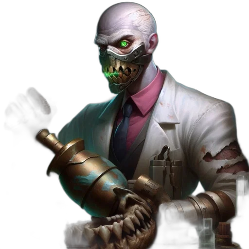 mask, staff, robot, face, concept art, cyberpunk, fantasy art, comic book art transparent PNG cut-out
