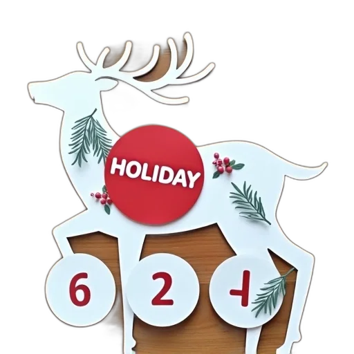 white, paper, cutout, deer, red, circle, word, holiday transparent PNG cut-out