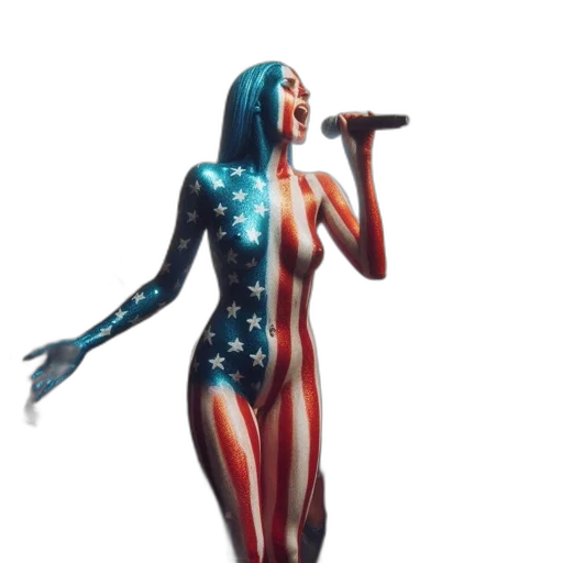 dress, concept art, comic book art, pixel art, 3d render, woman, painted, american transparent PNG cut-out