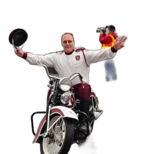 staff, concept art, man, white, jacket, red, accents, rides transparent PNG cut-out