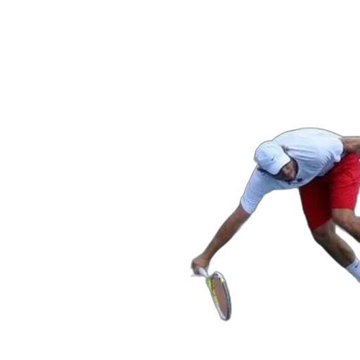 3d render, tennis, player, about, hit, ball, his, racket transparent PNG cut-out