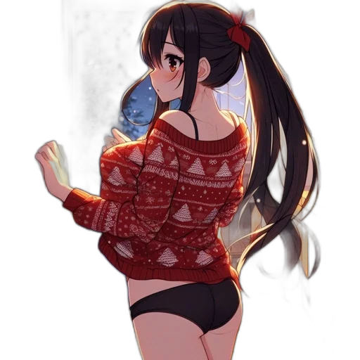 dress, jacket, creature, pixel art, anime, fantasy art, concept art, snow transparent PNG cut-out