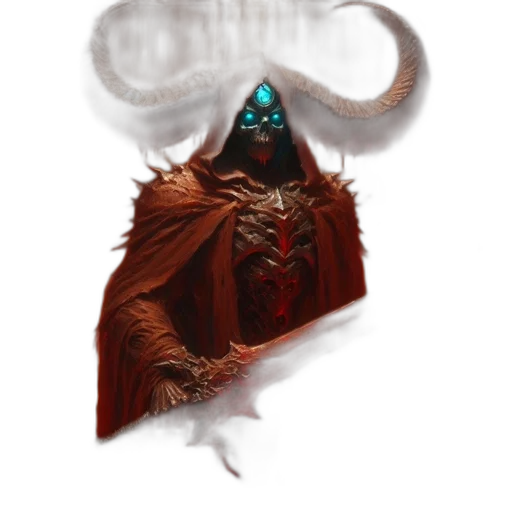 creature, mask, jacket, staff, concept art, fantasy art, pixel art, 3d render transparent PNG cut-out