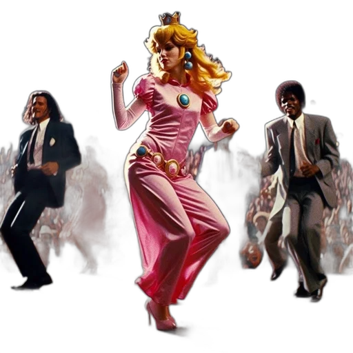 concept art, comic book art, photorealistic, cartoon, animated, dance, performance, features transparent PNG cut-out