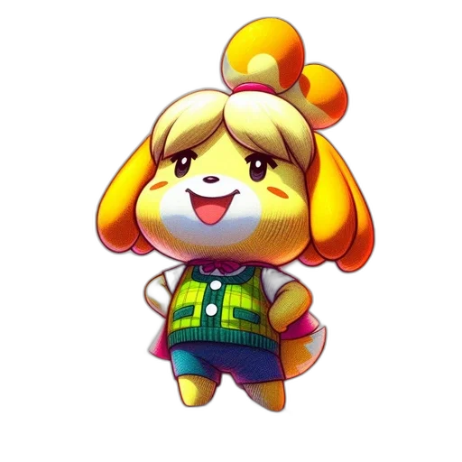 staff, animal, jacket, creature, concept art, 3d render, pixel art, cartoon transparent PNG cut-out