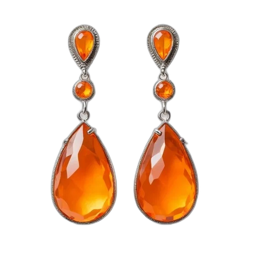 jewelry, pair, earrings, teardrop, shape, featuring, large, smooth transparent PNG cut-out