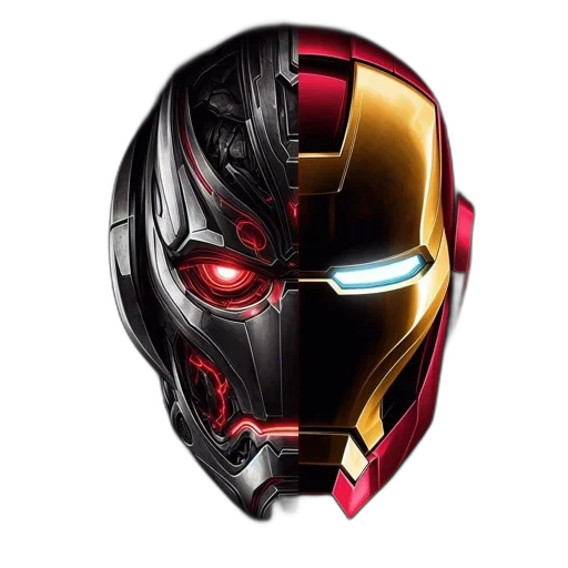 mask, face, robot, comic book art, concept art, 3d render, photorealistic, image transparent PNG cut-out