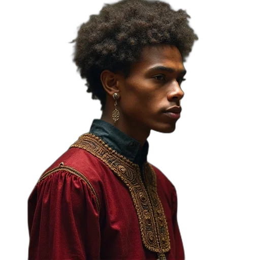 crown, face, jacket, staff transparent PNG cut-out