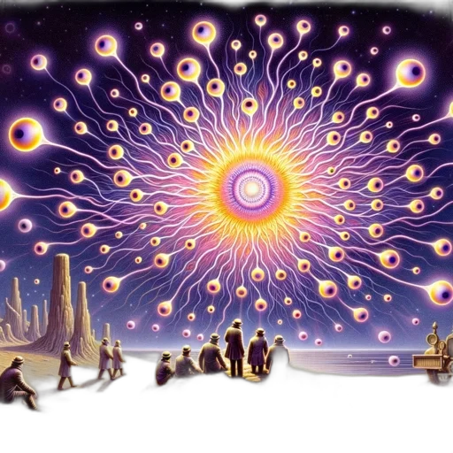 staff, concept art, fantasy art, oil painting, watercolor, outer space, night, beach transparent PNG cut-out