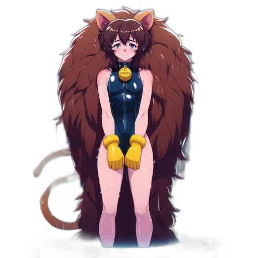 animal, creature, hair, dress, anime, concept art, cartoon, pixel art transparent PNG cut-out