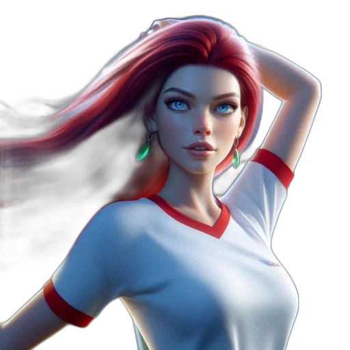 concept art, comic book art, fantasy art, 3d render, red, digitally, rendered, female transparent PNG cut-out