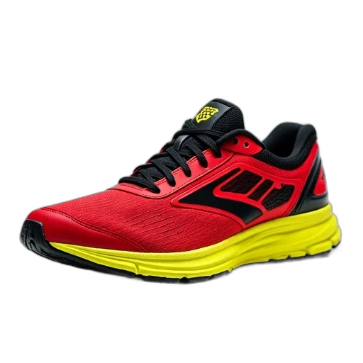 shoes, close-up, image, single, red, black, running, shoe transparent PNG cut-out