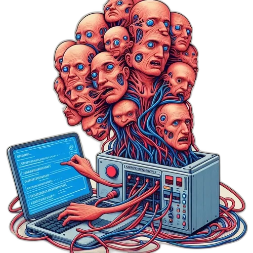 robot, face, mask, staff, cyberpunk, concept art, vaporwave, pixel art transparent PNG cut-out
