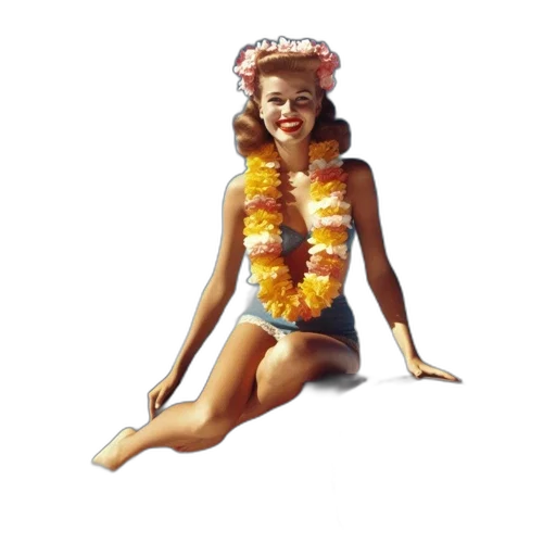 dress, flower, jewelry, crown, photorealistic, concept art, 3d render, beach transparent PNG cut-out