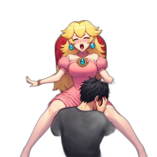 dress, weapon, staff, crown, concept art, anime, pixel art, cartoon transparent PNG cut-out