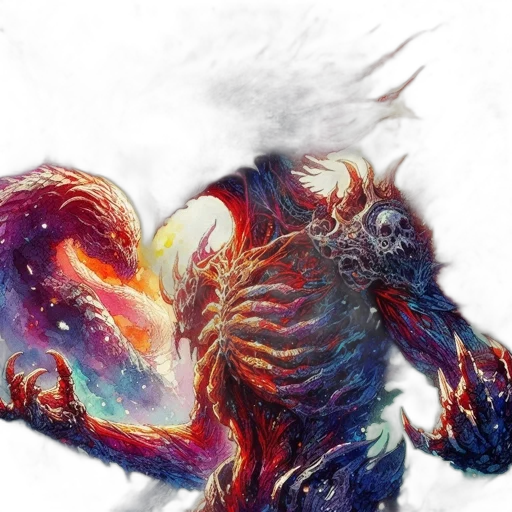 creature, dragon, concept art, fantasy art, comic book art, watercolor, outer space, fire transparent PNG cut-out