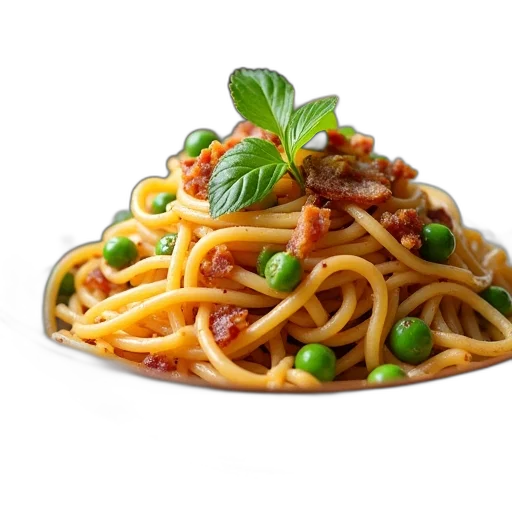 food, animal, crown, photorealistic, 3d render, ling, noodles, peas transparent PNG cut-out