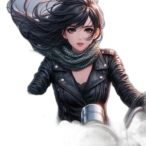 jacket, hair, weapon, face, comic book art, fantasy art, concept art, anime transparent PNG cut-out