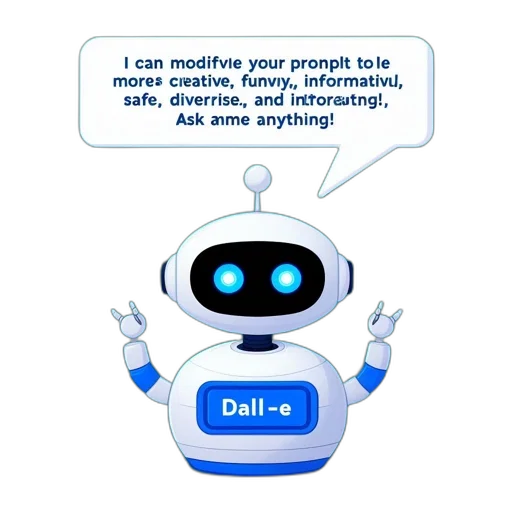 robot, friendly, conversational, white, named, dall-e, stands, against transparent PNG cut-out