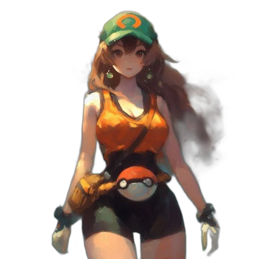 hat, weapon, staff, dress, concept art, pixel art, fantasy art, anime transparent PNG cut-out
