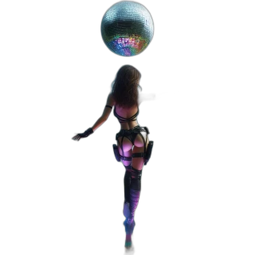 vaporwave, cyberpunk, 3d render, concept art, outer space, neon lights, neon, woman transparent PNG cut-out