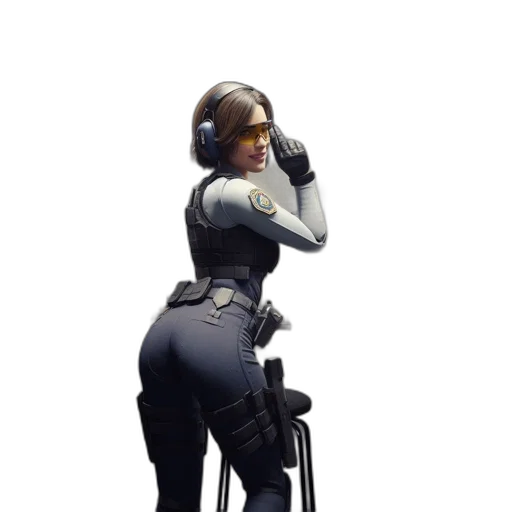 staff, jacket, weapon, robot, concept art, cyberpunk, pixel art, 3d render transparent PNG cut-out