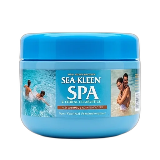 blue, container, lid, labeled, sea-kleen, spa, natural, clarifier transparent PNG cut-out