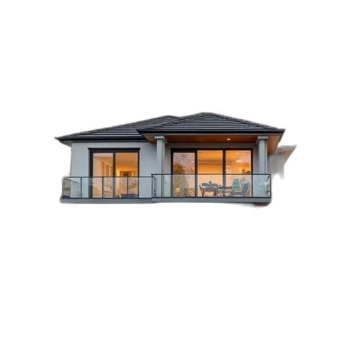 building, furniture, umbrella, 3d render transparent PNG cut-out