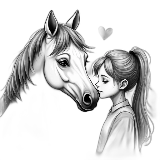 animal, pencil sketch, photorealistic, cartoon, fantasy art, monochrome, black, white transparent PNG cut-out