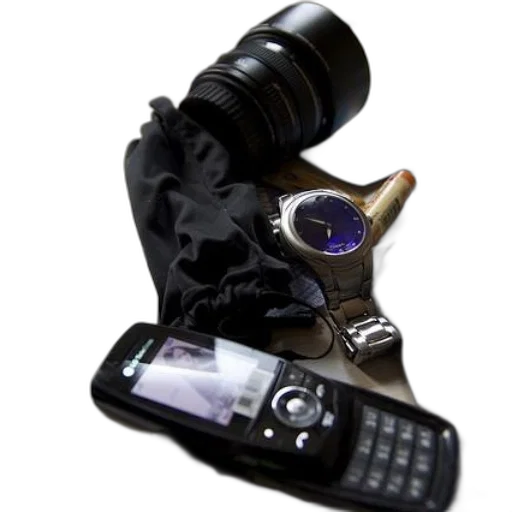 weapon, staff, jewelry, robot, camera, lens, watch, cell transparent PNG cut-out