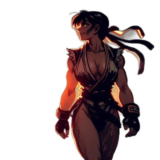 dress, concept art, comic book art, fantasy art, cyberpunk, fire, dark, golden transparent PNG cut-out