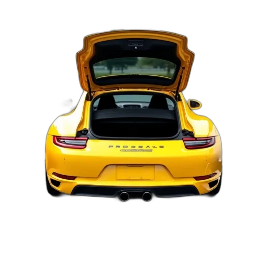 car, weapon, animal, 3d render, photorealistic, concept art, yellow, sports transparent PNG cut-out