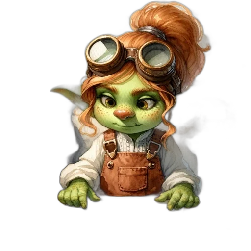 staff, fantasy art, concept art, 3d render, photorealistic, green-skinned, goblin-like, creature transparent PNG cut-out